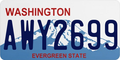 WA license plate AWY2699