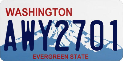 WA license plate AWY2701