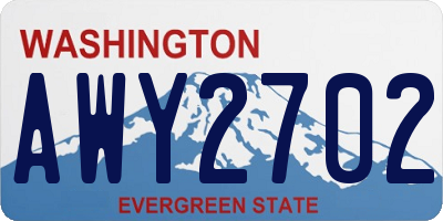 WA license plate AWY2702
