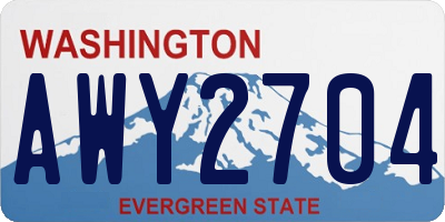 WA license plate AWY2704