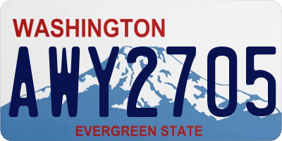 WA license plate AWY2705