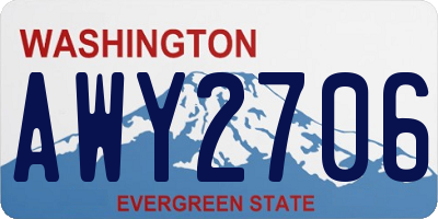 WA license plate AWY2706