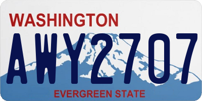 WA license plate AWY2707