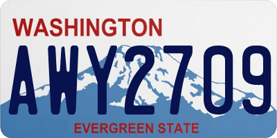 WA license plate AWY2709