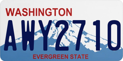 WA license plate AWY2710