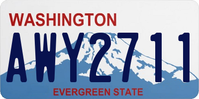WA license plate AWY2711