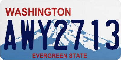 WA license plate AWY2713