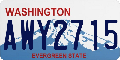 WA license plate AWY2715