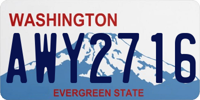 WA license plate AWY2716