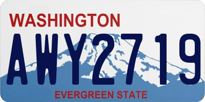 WA license plate AWY2719