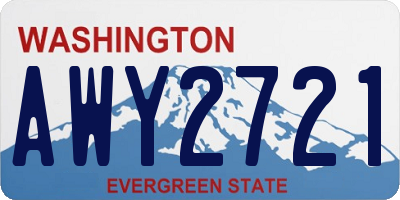 WA license plate AWY2721