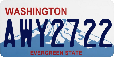 WA license plate AWY2722