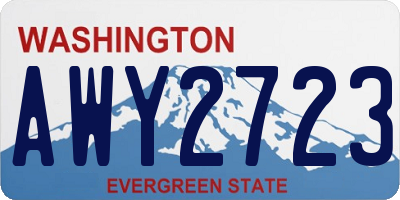 WA license plate AWY2723