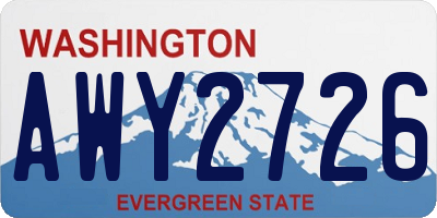 WA license plate AWY2726
