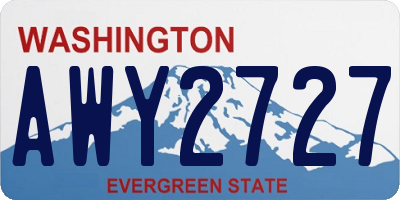 WA license plate AWY2727