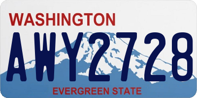 WA license plate AWY2728