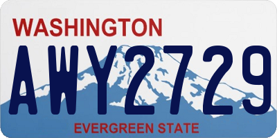 WA license plate AWY2729