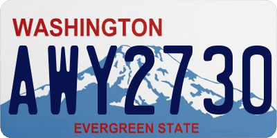 WA license plate AWY2730