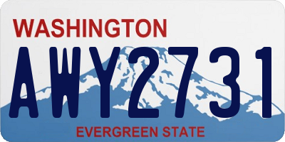 WA license plate AWY2731