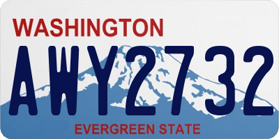WA license plate AWY2732