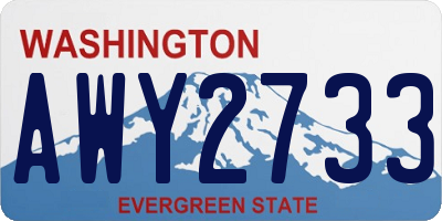 WA license plate AWY2733