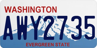 WA license plate AWY2735