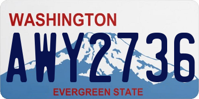 WA license plate AWY2736