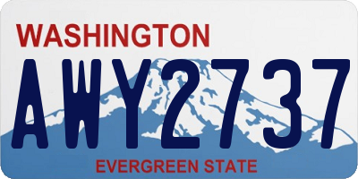 WA license plate AWY2737