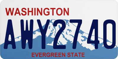 WA license plate AWY2740