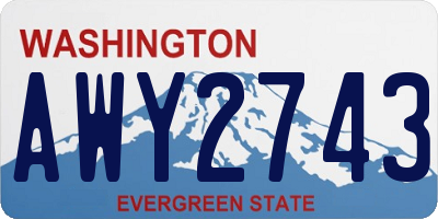 WA license plate AWY2743