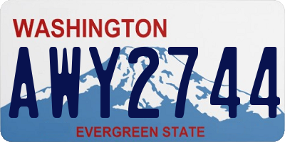WA license plate AWY2744