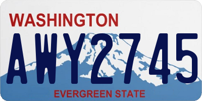WA license plate AWY2745