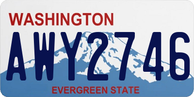 WA license plate AWY2746