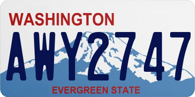 WA license plate AWY2747