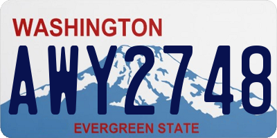 WA license plate AWY2748