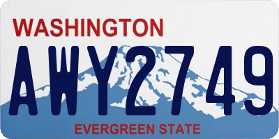 WA license plate AWY2749