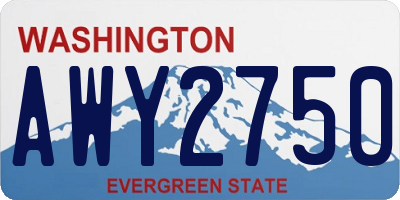WA license plate AWY2750