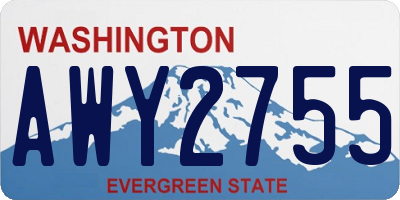 WA license plate AWY2755