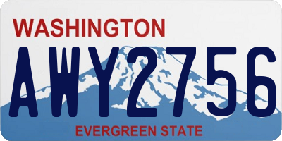 WA license plate AWY2756