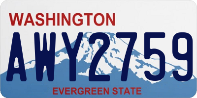 WA license plate AWY2759