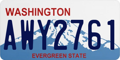 WA license plate AWY2761