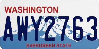 WA license plate AWY2763