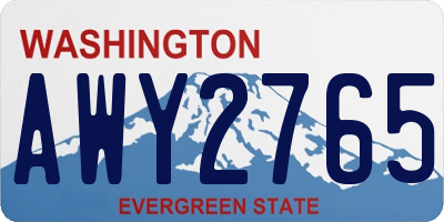 WA license plate AWY2765