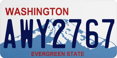 WA license plate AWY2767