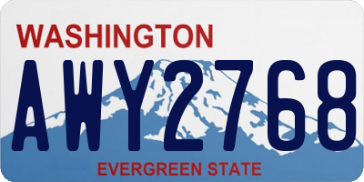 WA license plate AWY2768