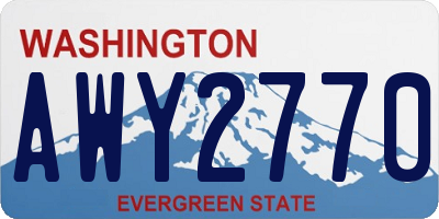 WA license plate AWY2770