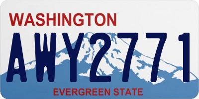 WA license plate AWY2771