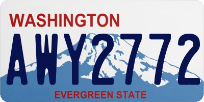 WA license plate AWY2772
