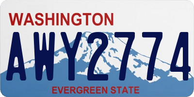 WA license plate AWY2774