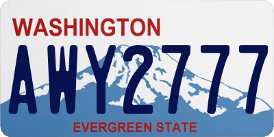 WA license plate AWY2777